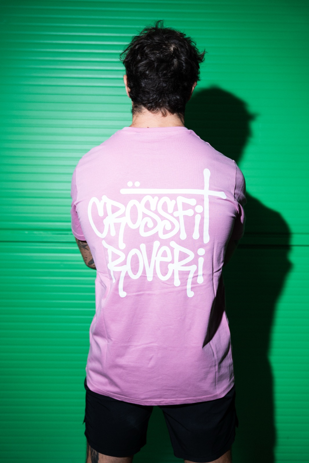 Maglia CrossFit Roveri rosa con scritta bianca