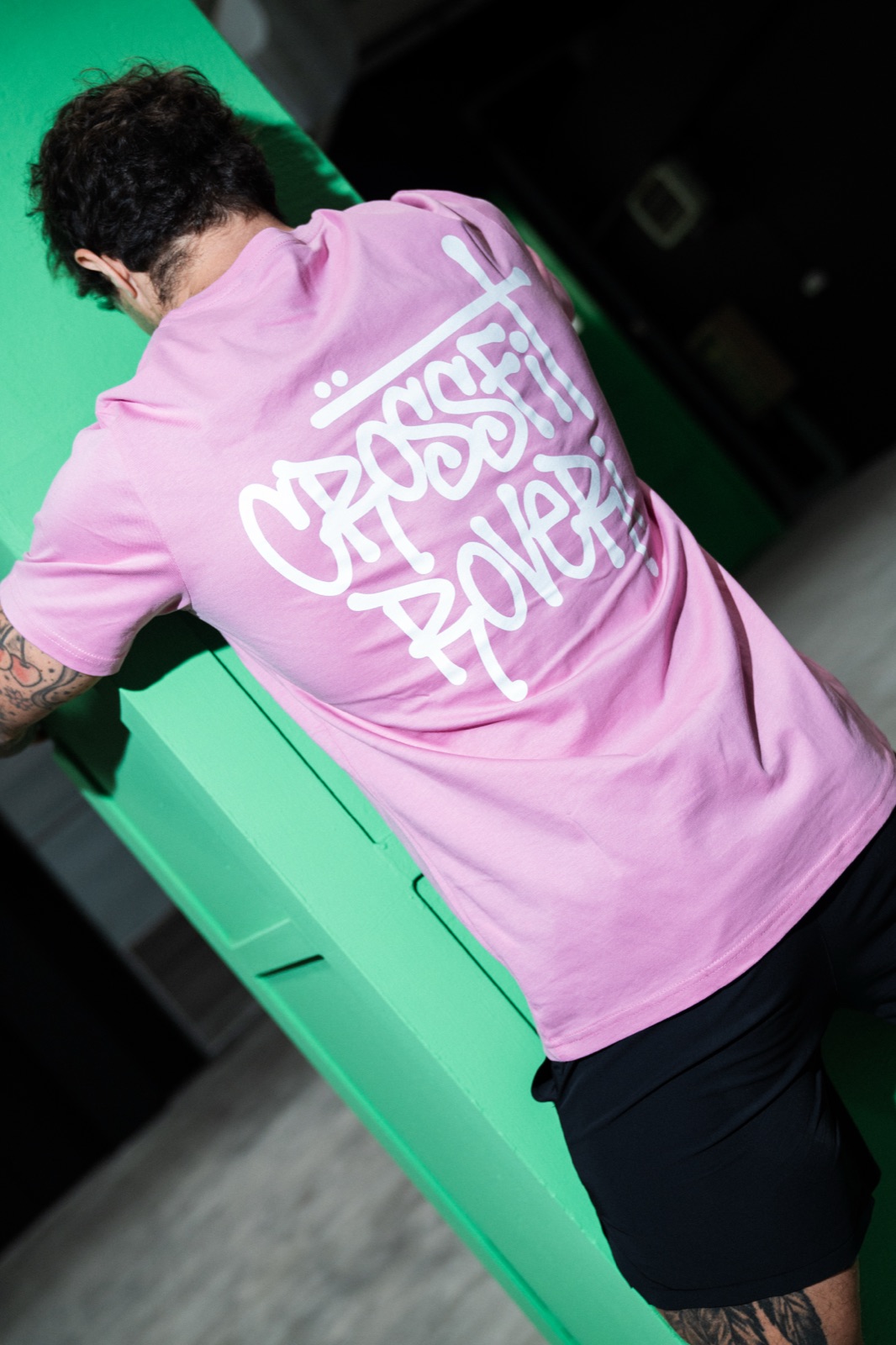 Maglia CrossFit Roveri rosa con scritta bianca